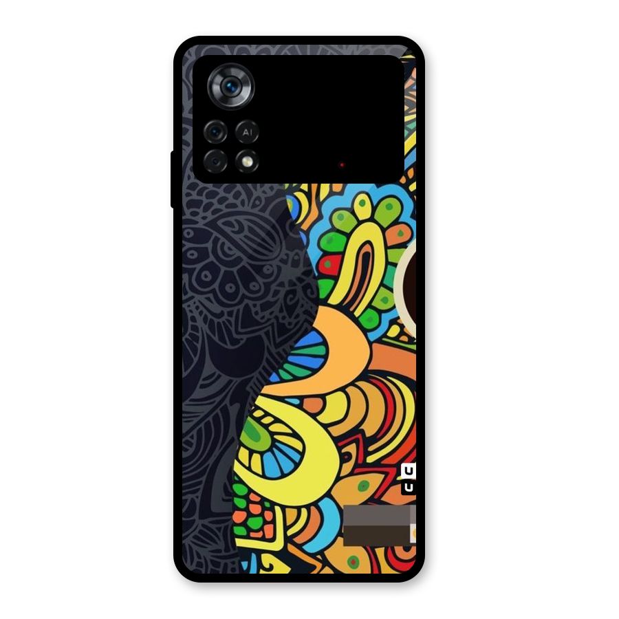 Colored Blocks Glass Back Case for Poco X4 Pro 5G