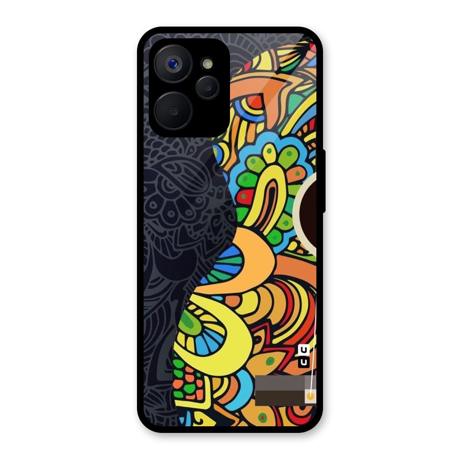 Colored Blocks Glass Back Case for Realme 9i 5G