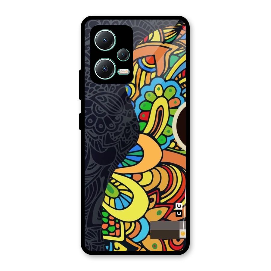 Colored Blocks Glass Back Case for Redmi Note 12 5G
