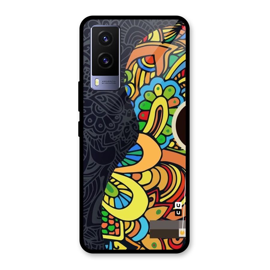 Colored Blocks Glass Back Case for Vivo V21e 5G