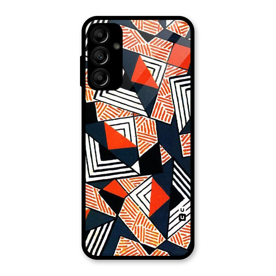 Colored Cuts Pattern Glass Back Case for Galaxy A14 5G