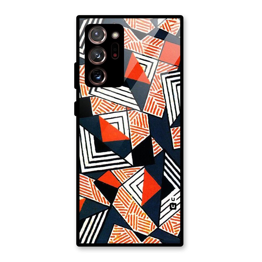 Colored Cuts Pattern Glass Back Case for Galaxy Note 20 Ultra 5G