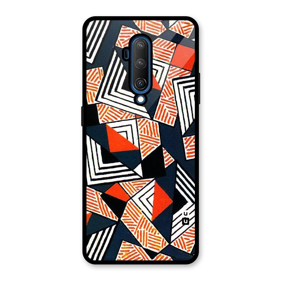 Colored Cuts Pattern Glass Back Case for OnePlus 7T Pro