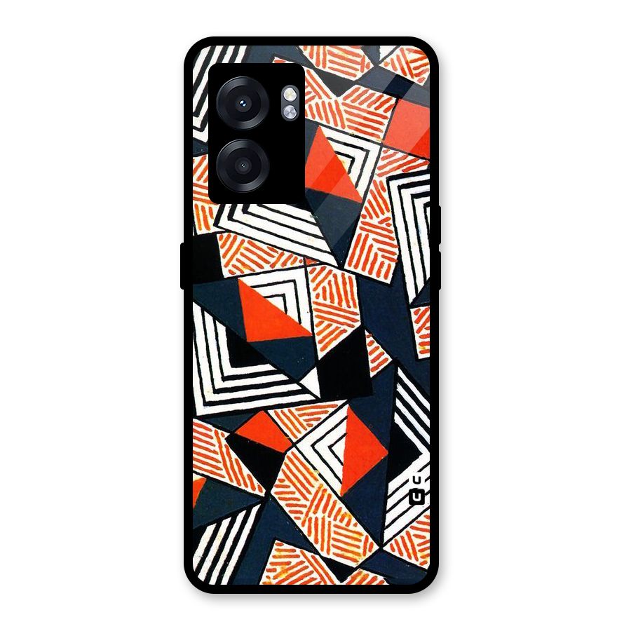 Colored Cuts Pattern Glass Back Case for Oppo K10 (5G)