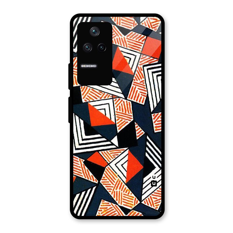 Colored Cuts Pattern Glass Back Case for Poco F4 5G