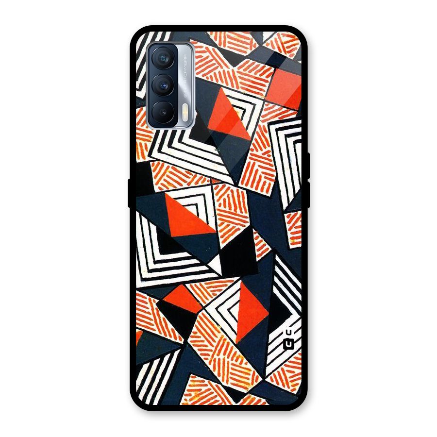 Colored Cuts Pattern Glass Back Case for Realme X7