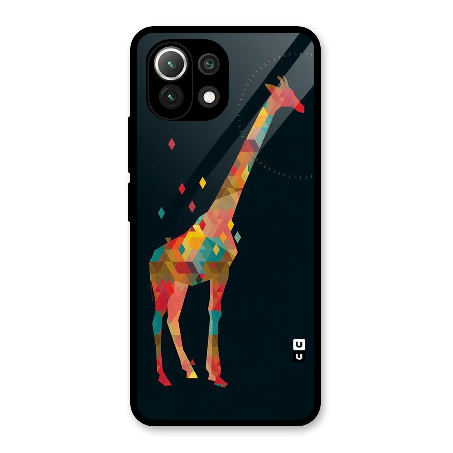 Colored Giraffe Glass Back Case for Mi 11 Lite NE 5G