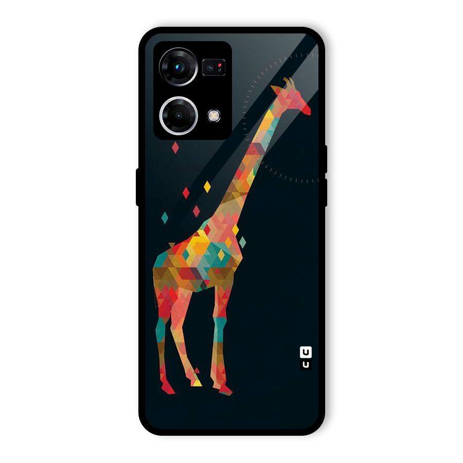 Colored Giraffe Glass Back Case for Oppo F21s Pro 4G