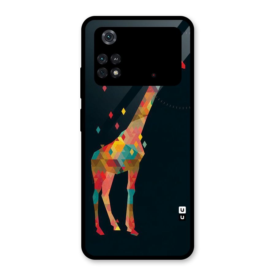 Colored Giraffe Glass Back Case for Poco M4 Pro 4G