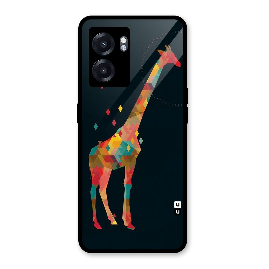 Colored Giraffe Glass Back Case for Realme Narzo 50 5G