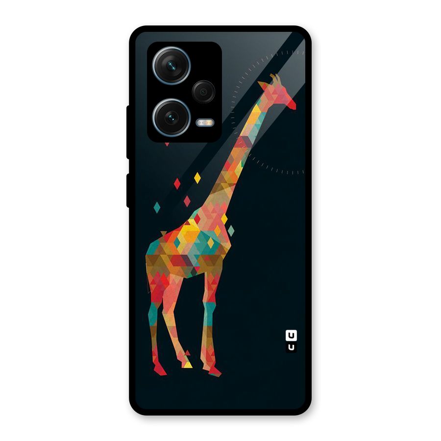 Colored Giraffe Glass Back Case for Redmi Note 12 Pro Plus 5G
