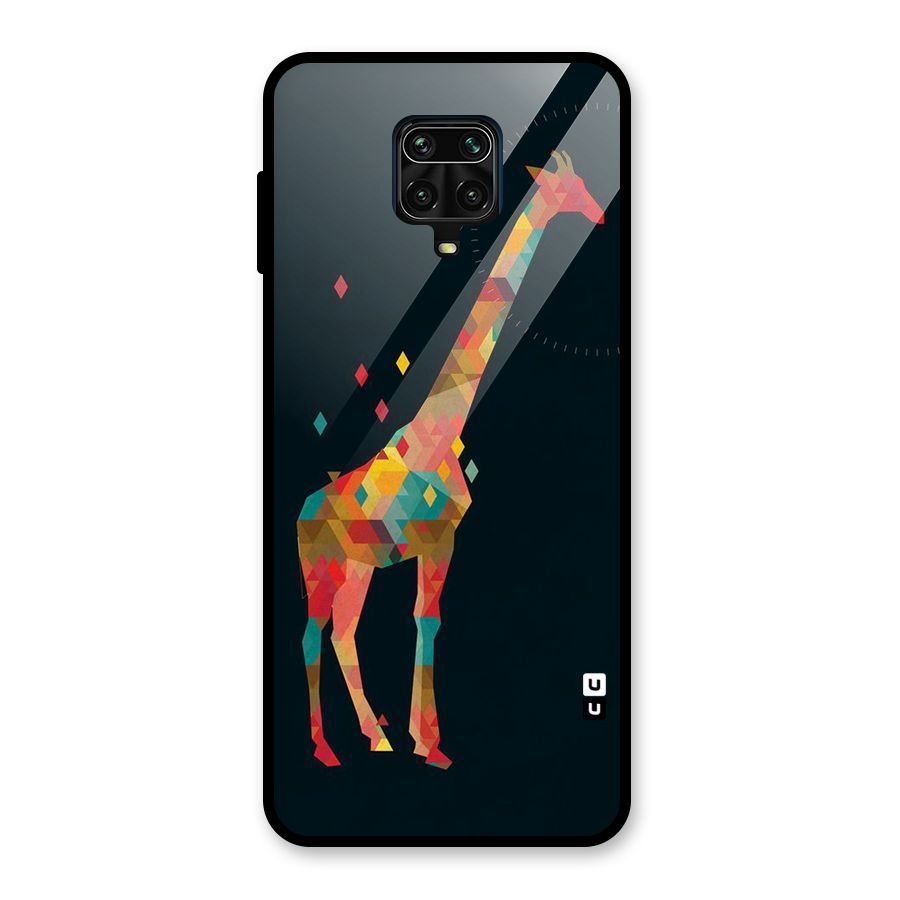 Colored Giraffe Glass Back Case for Redmi Note 9 Pro