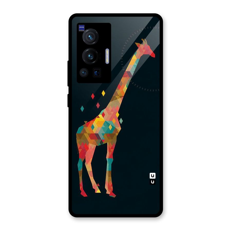 Colored Giraffe Glass Back Case for Vivo X70 Pro