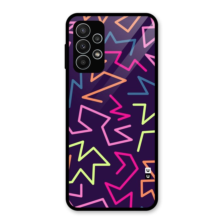 Colored Lines Glass Back Case for Galaxy A23