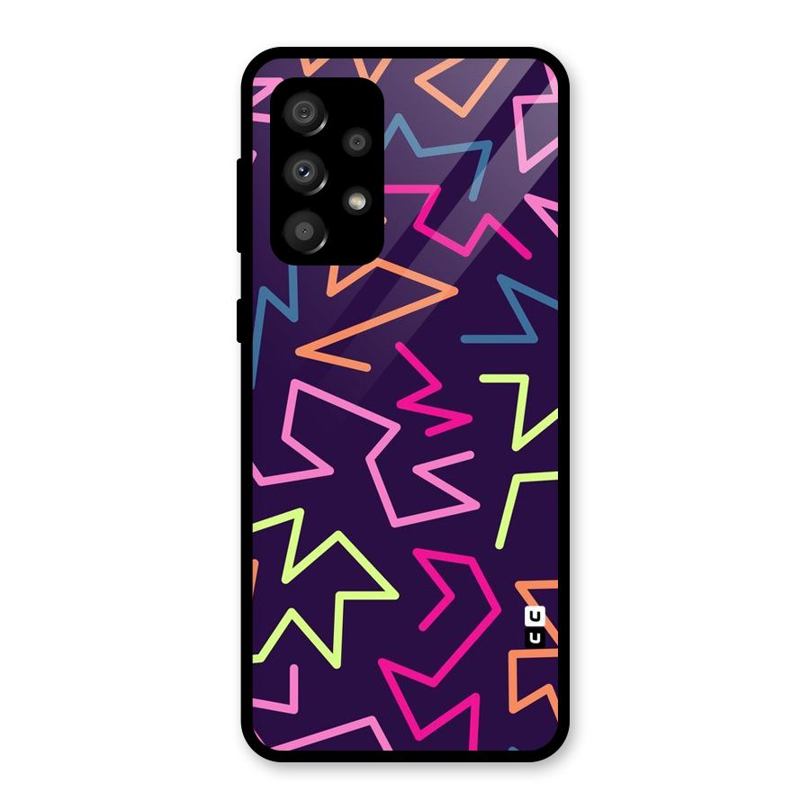 Colored Lines Glass Back Case for Galaxy A32