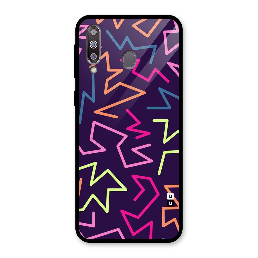 Colored Lines Glass Back Case for Galaxy M30