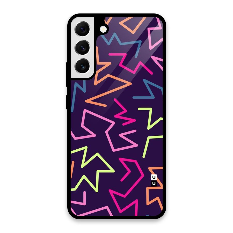 Colored Lines Glass Back Case for Galaxy S22 Plus 5G