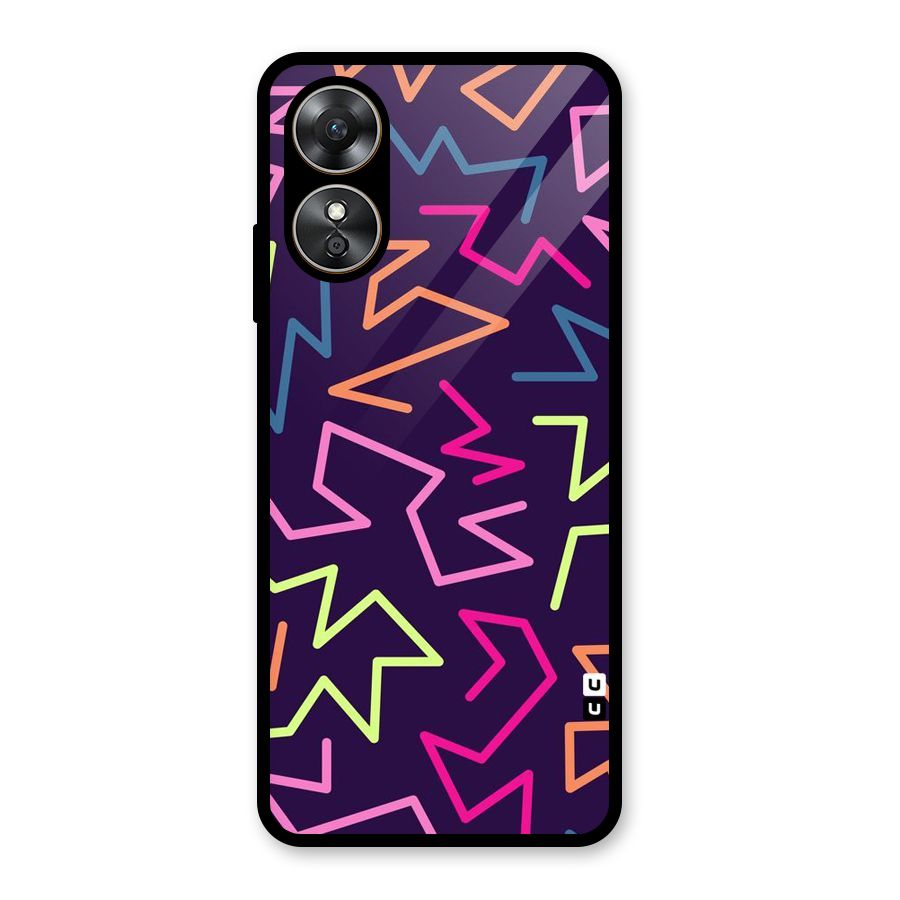 Colored Lines Glass Back Case for Oppo A17