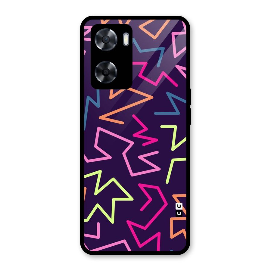 Colored Lines Glass Back Case for Oppo A57 2022