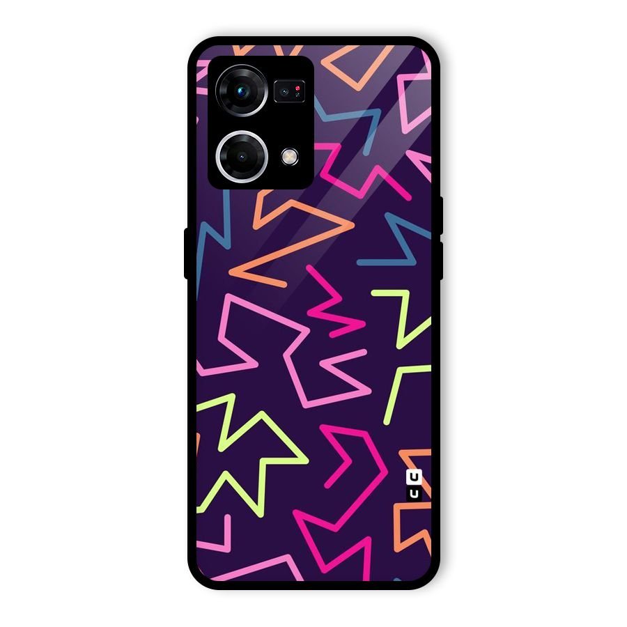 Colored Lines Glass Back Case for Oppo F21 Pro 5G
