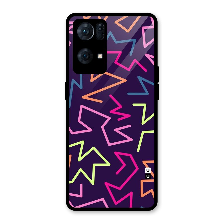 Colored Lines Glass Back Case for Oppo Reno7 Pro 5G