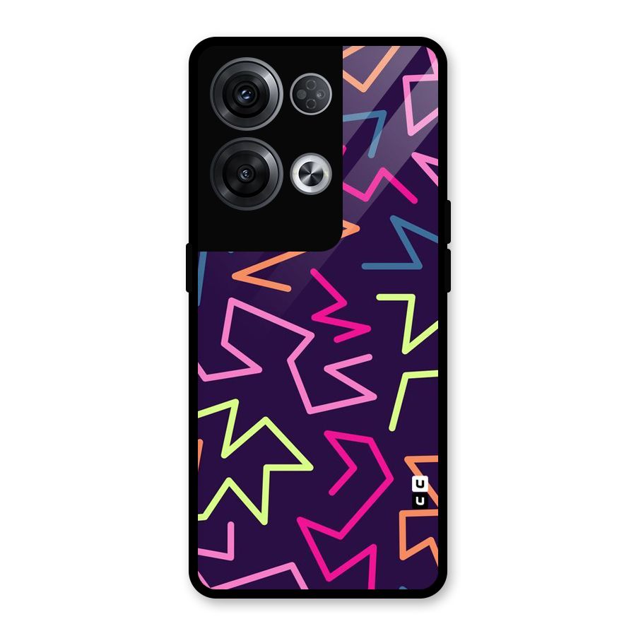 Colored Lines Glass Back Case for Oppo Reno8 Pro 5G