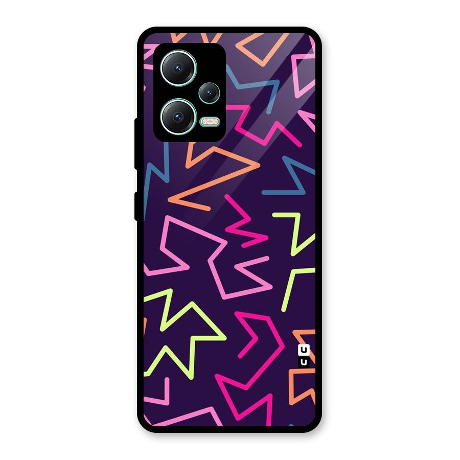 Colored Lines Glass Back Case for Redmi Note 12 5G