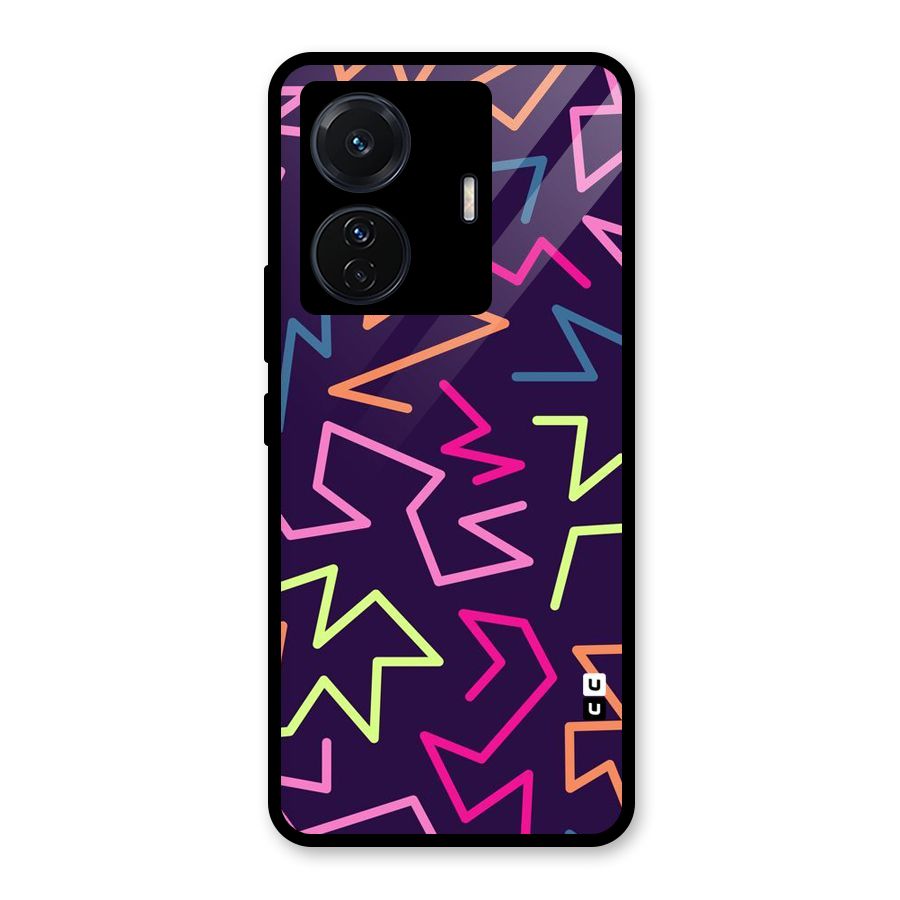 Colored Lines Glass Back Case for Vivo T1 Pro