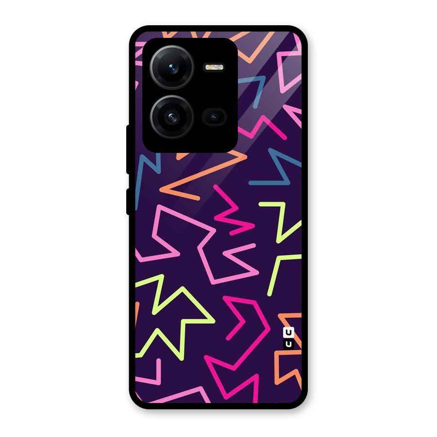 Colored Lines Glass Back Case for Vivo V25