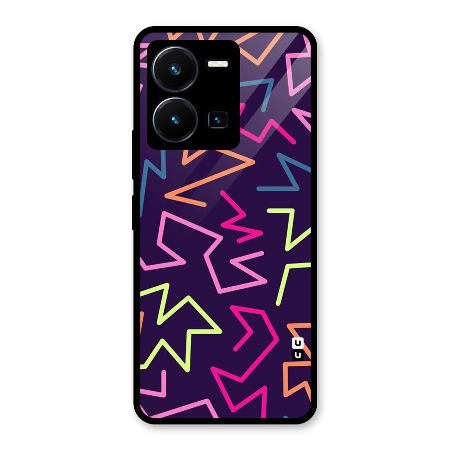 Colored Lines Glass Back Case for Vivo Y35