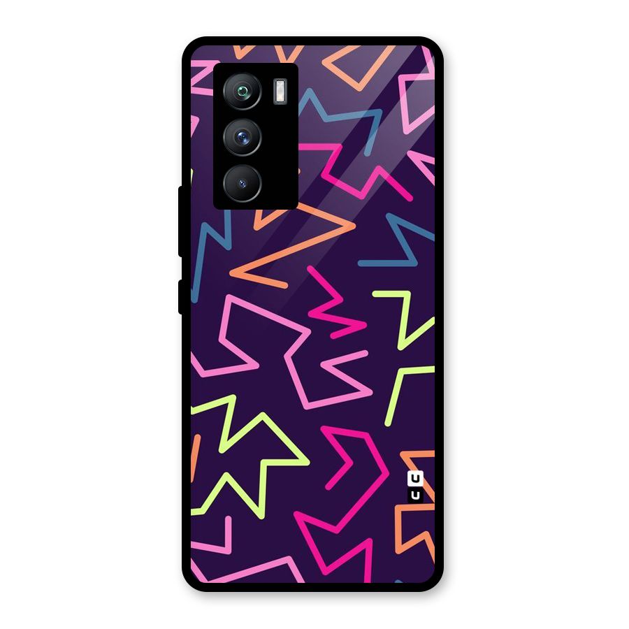 Colored Lines Glass Back Case for Vivo iQOO 9 SE