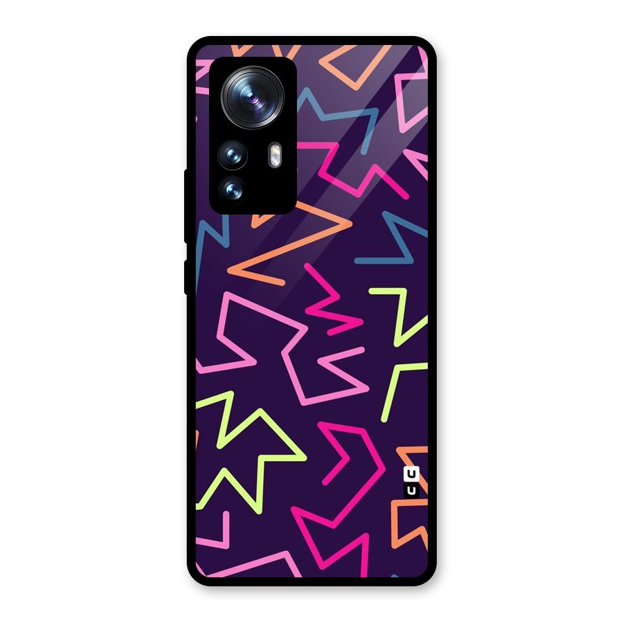 Colored Lines Glass Back Case for Xiaomi 12 Pro
