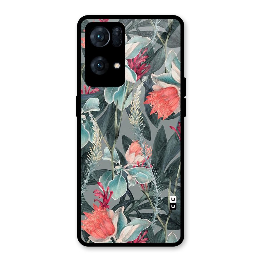 Colored Petals Glass Back Case for Oppo Reno7 Pro 5G
