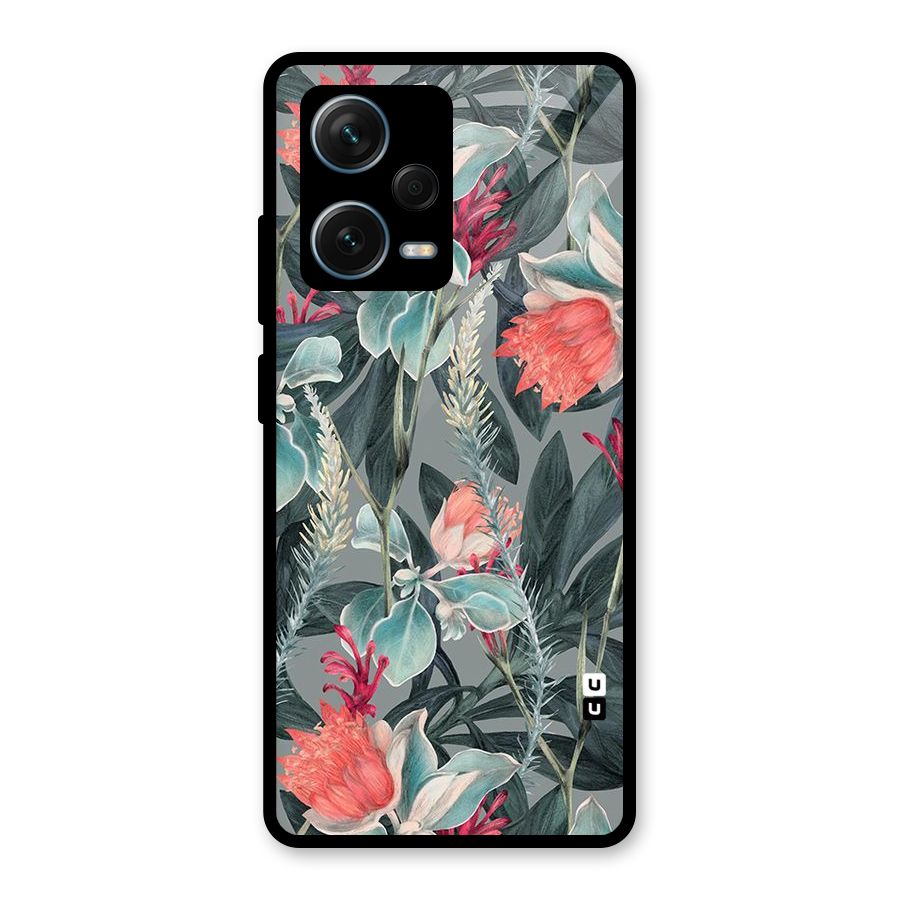 Colored Petals Glass Back Case for Redmi Note 12 Pro Plus 5G