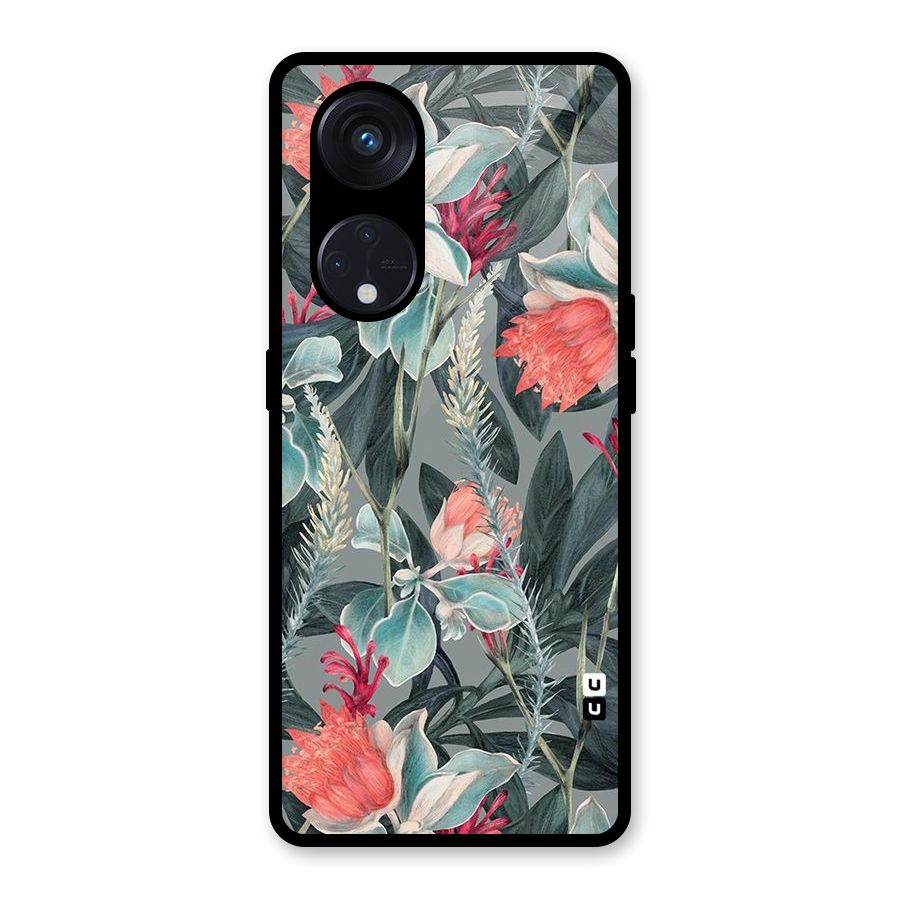 Colored Petals Glass Back Case for Reno8 T 5G
