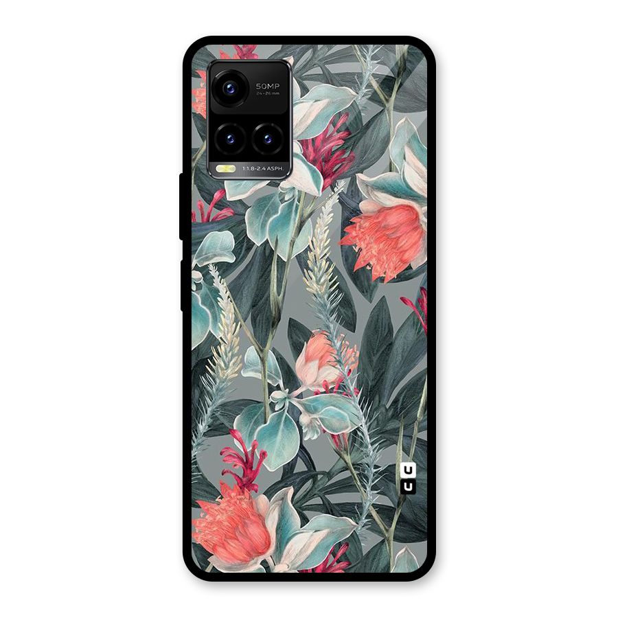 Colored Petals Glass Back Case for Vivo Y21A