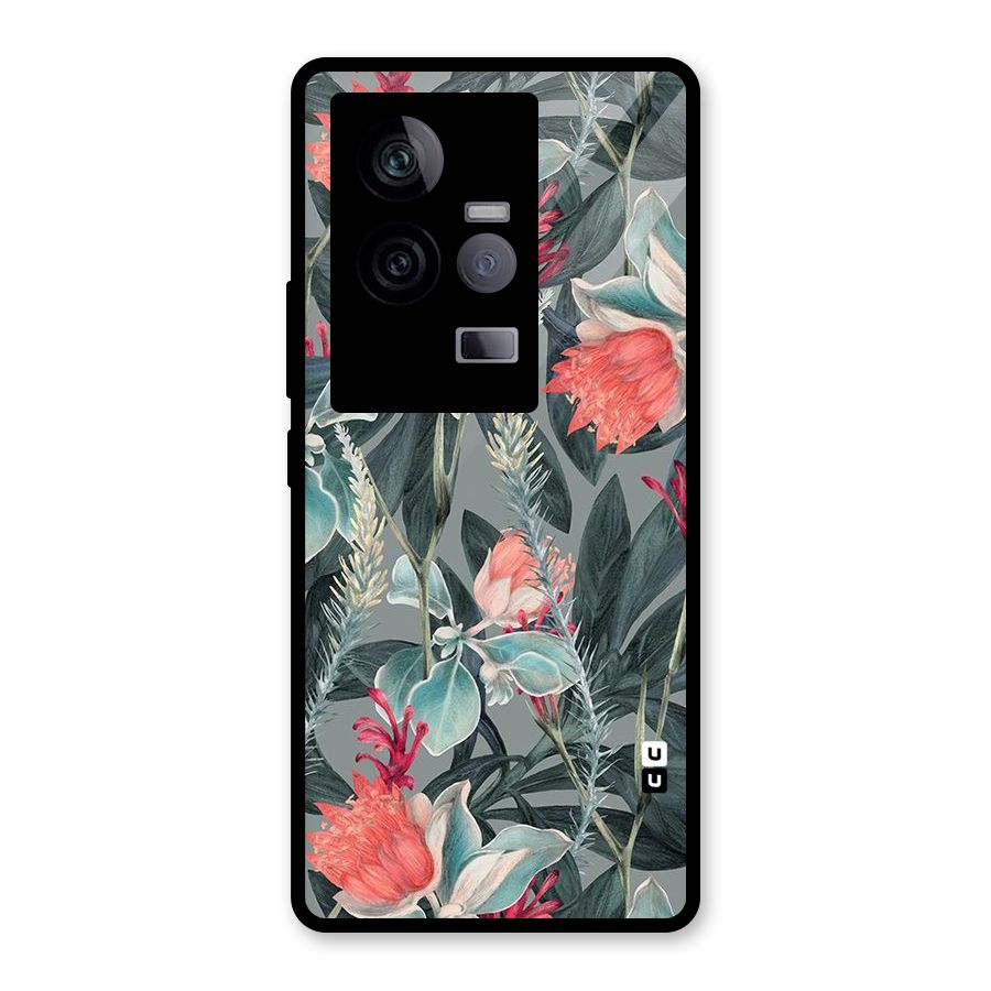 Colored Petals Glass Back Case for Vivo iQOO 11 5G