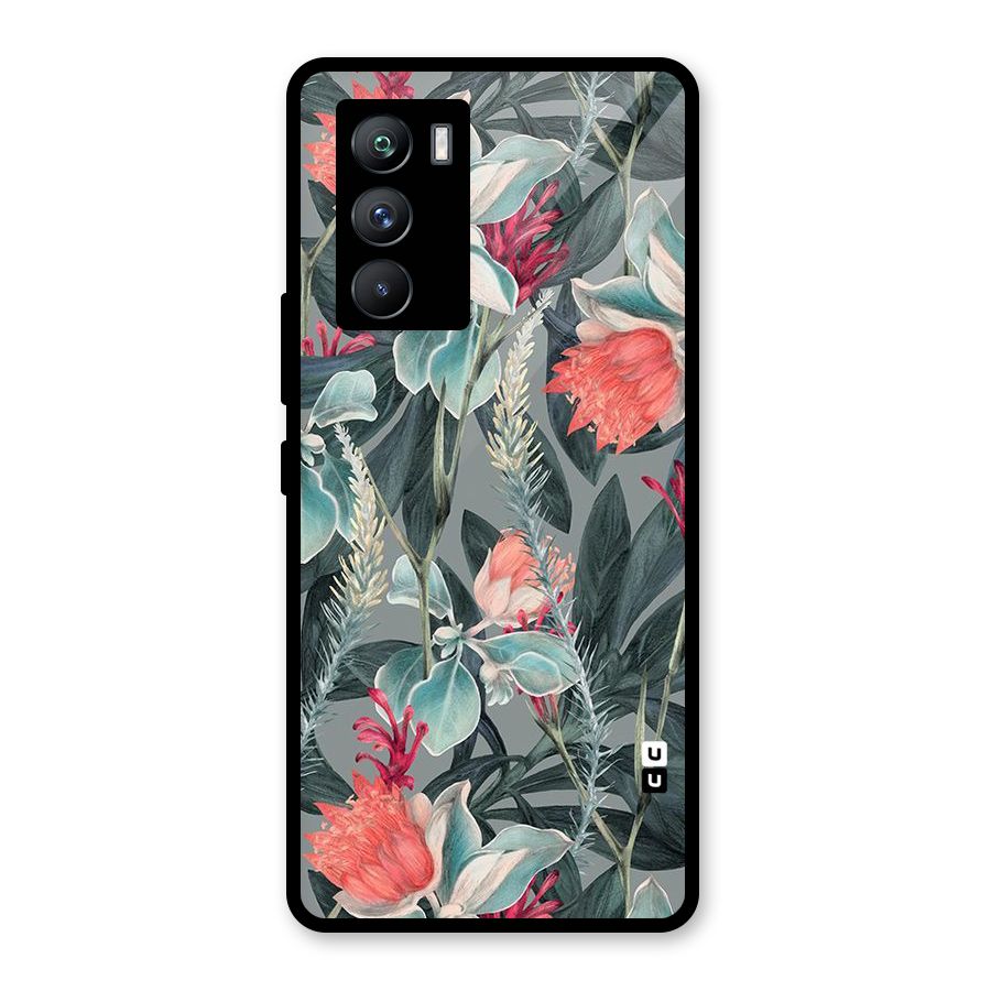 Colored Petals Glass Back Case for Vivo iQOO 9 SE