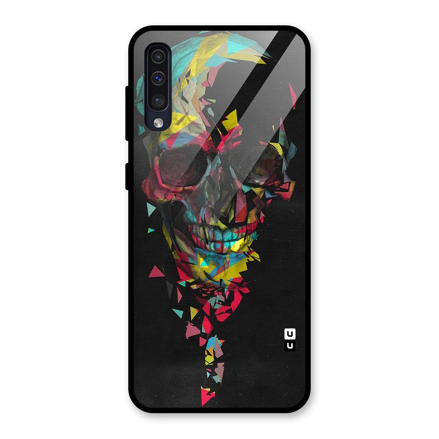 Colored Skull Shred Glass Back Case for Galaxy A30s