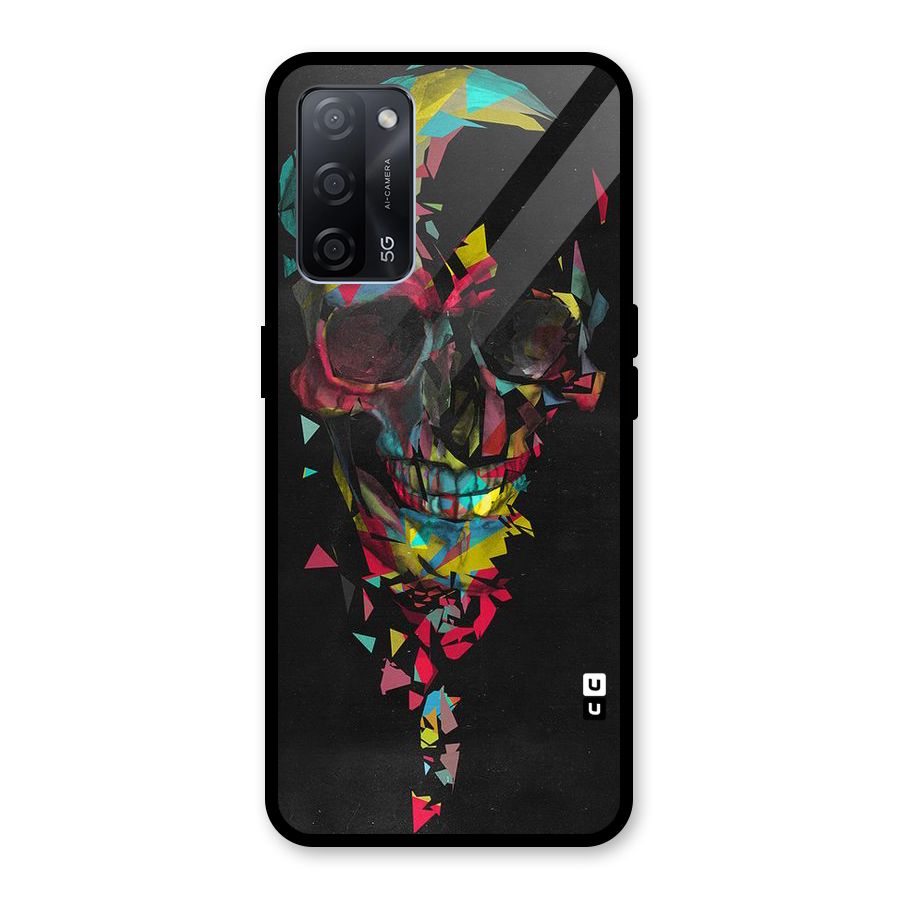 Colored Skull Shred Glass Back Case for Oppo A53s 5G
