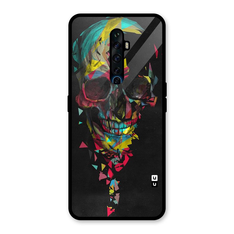 Colored Skull Shred Glass Back Case for Oppo Reno2 F