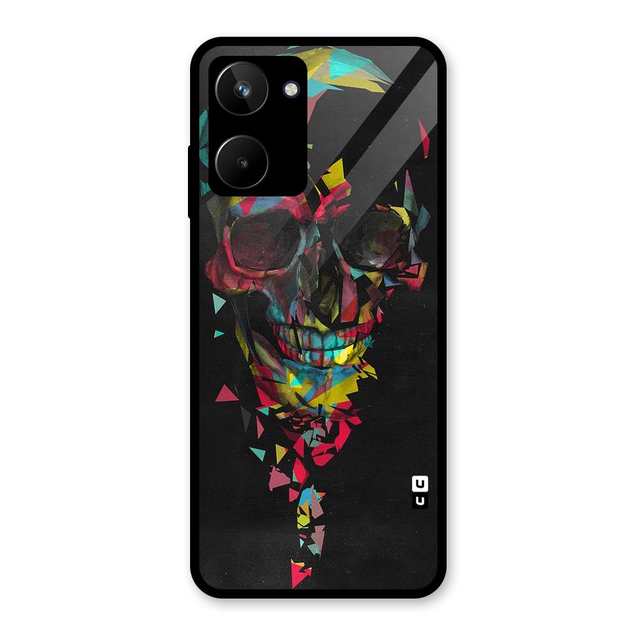 Colored Skull Shred Glass Back Case for Realme 10