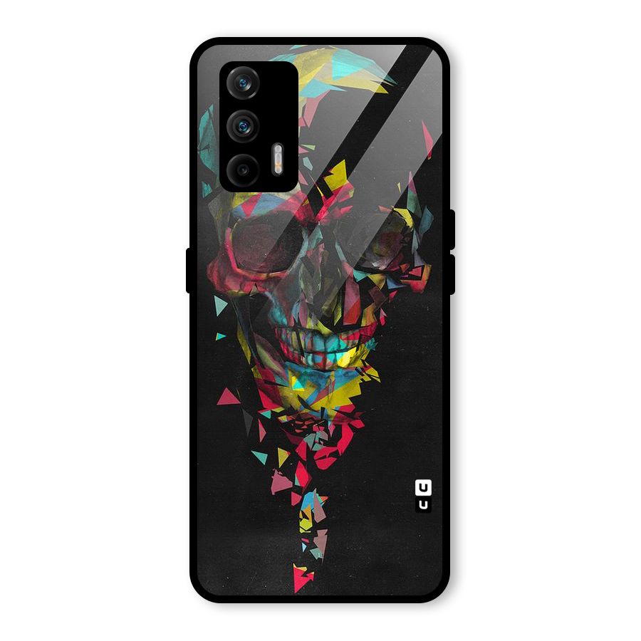 Colored Skull Shred Glass Back Case for Realme X7 Max