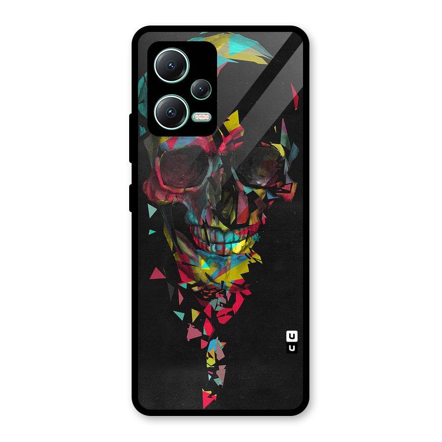 Colored Skull Shred Glass Back Case for Redmi Note 12 5G