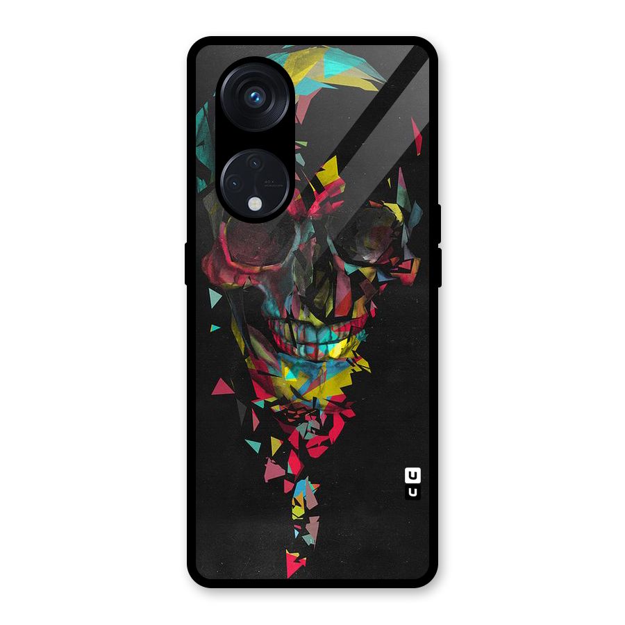 Colored Skull Shred Glass Back Case for Reno8 T 5G