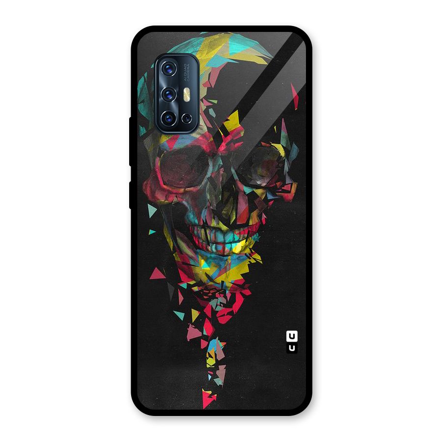 Colored Skull Shred Glass Back Case for Vivo V17