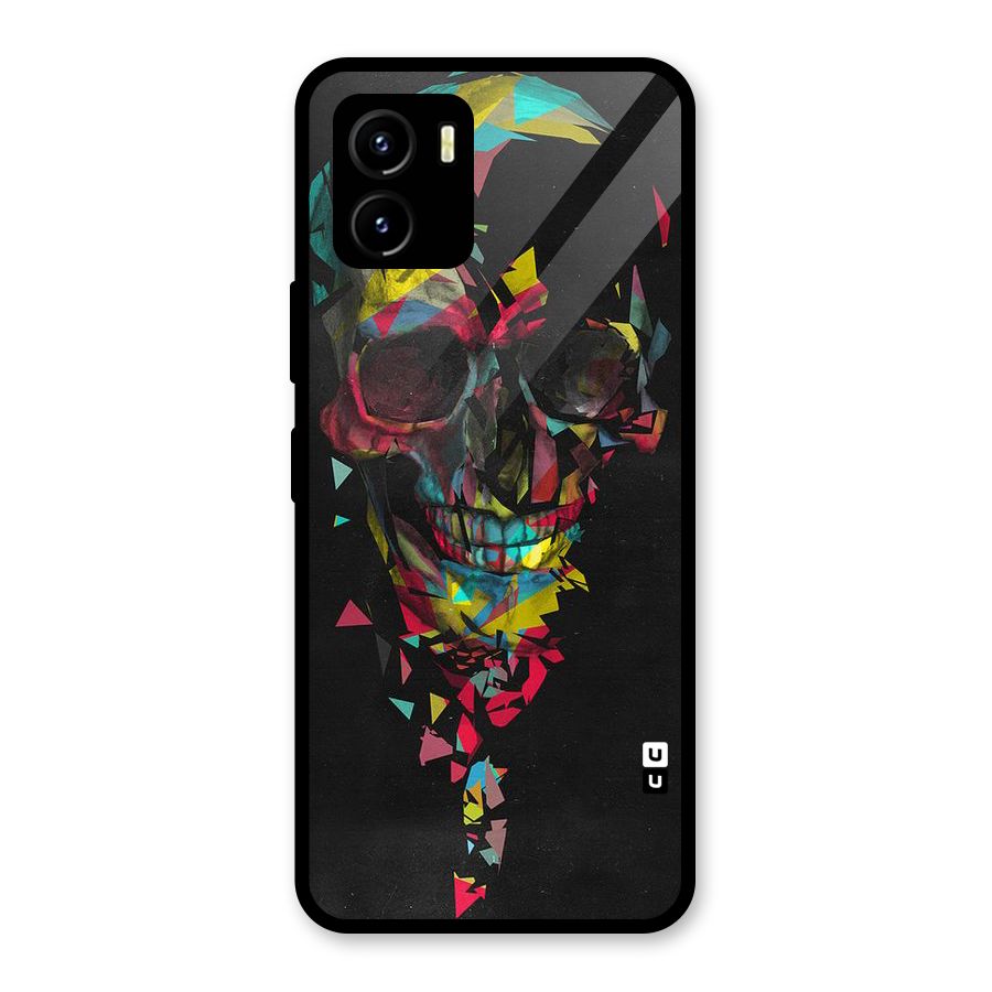 Colored Skull Shred Glass Back Case for Vivo Y15s