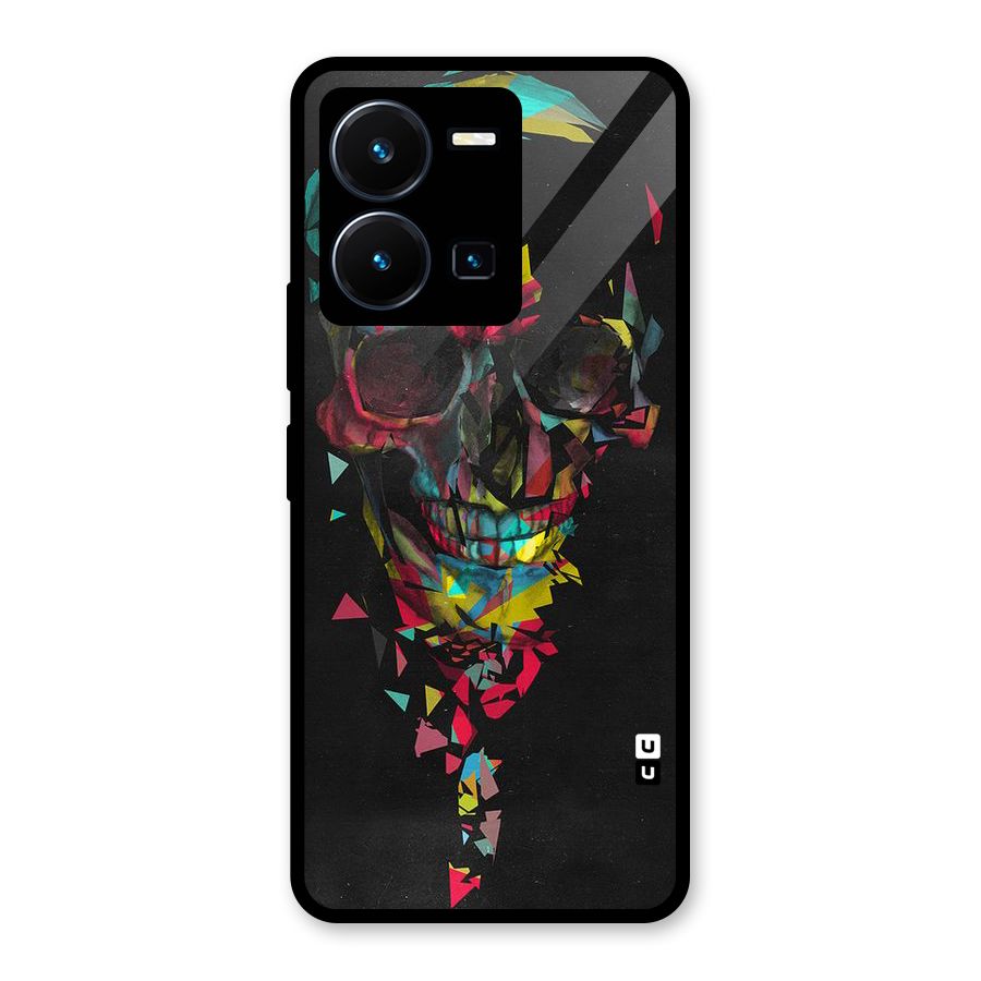 Colored Skull Shred Glass Back Case for Vivo Y35