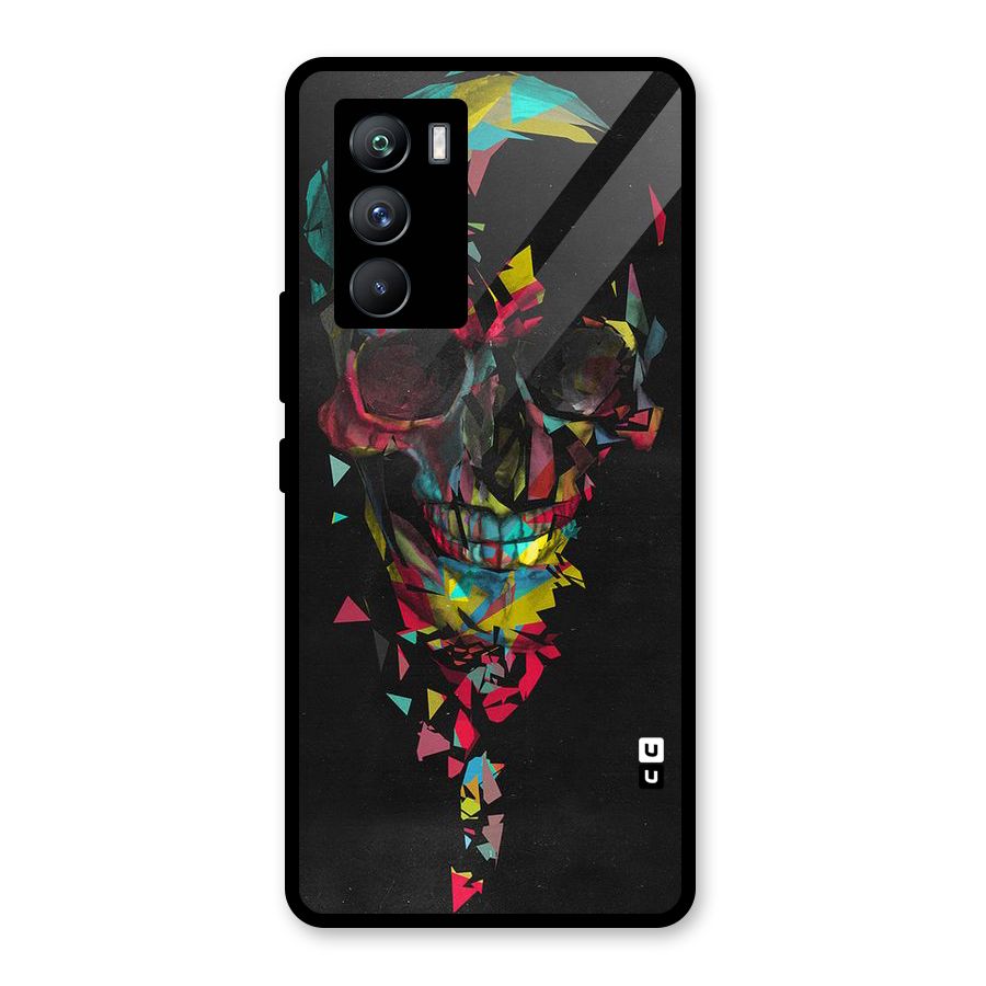 Colored Skull Shred Glass Back Case for Vivo iQOO 9 SE