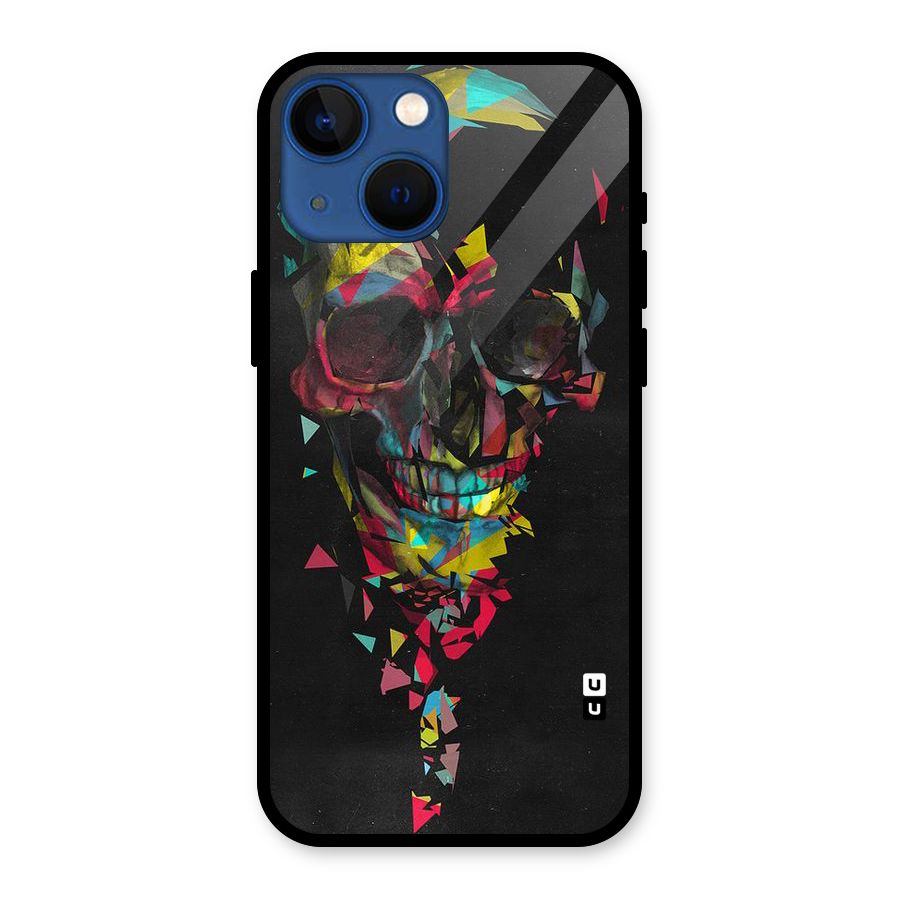 Colored Skull Shred Glass Back Case for iPhone 13 Mini